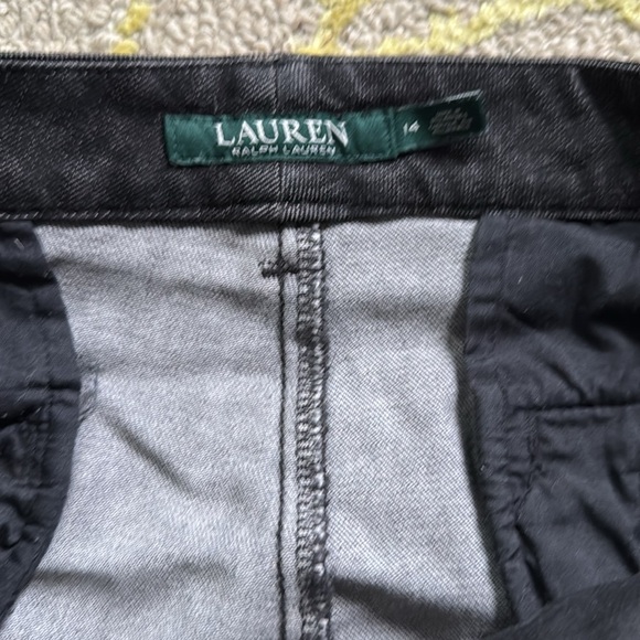 Ralph Lauren gray denim straight leg flat front jeans, 14 - Picture 3 of 6